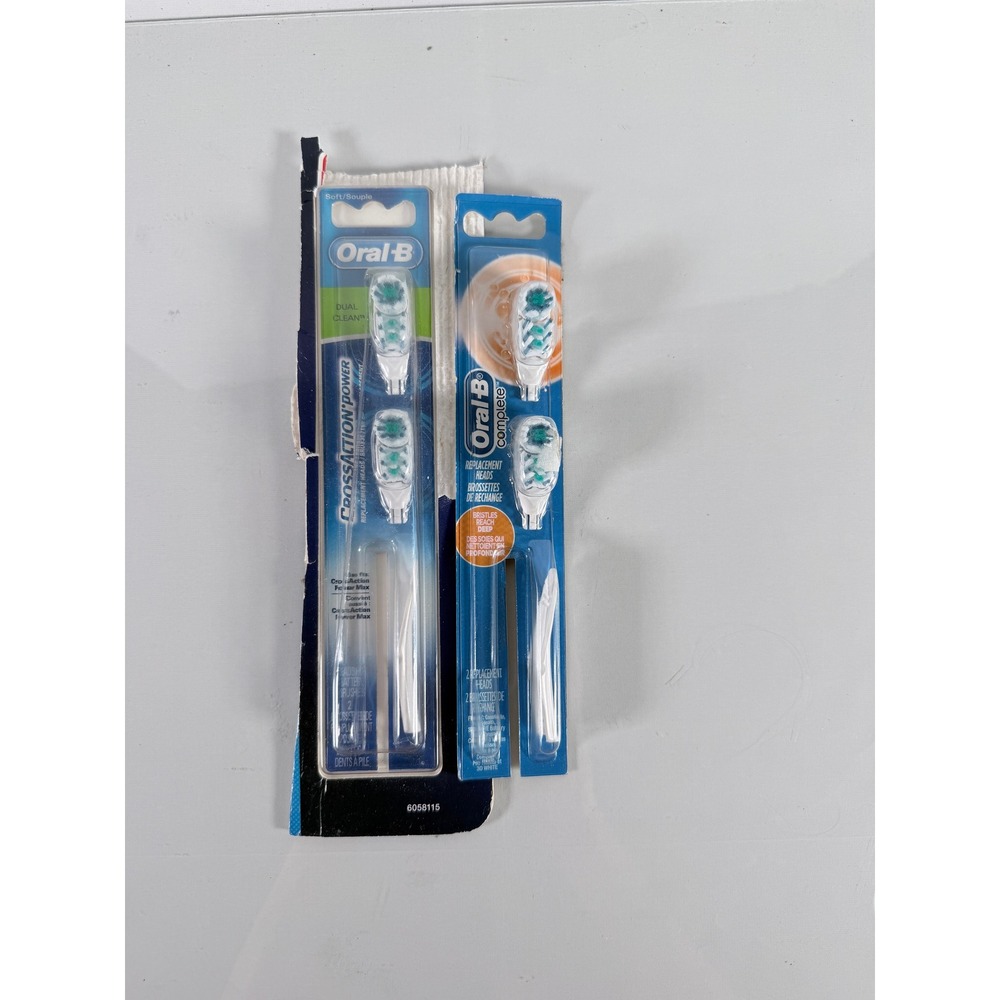 2 x Oral-B Complete Dual Clean Power‎ Replacement Brush Heads 2 Count each